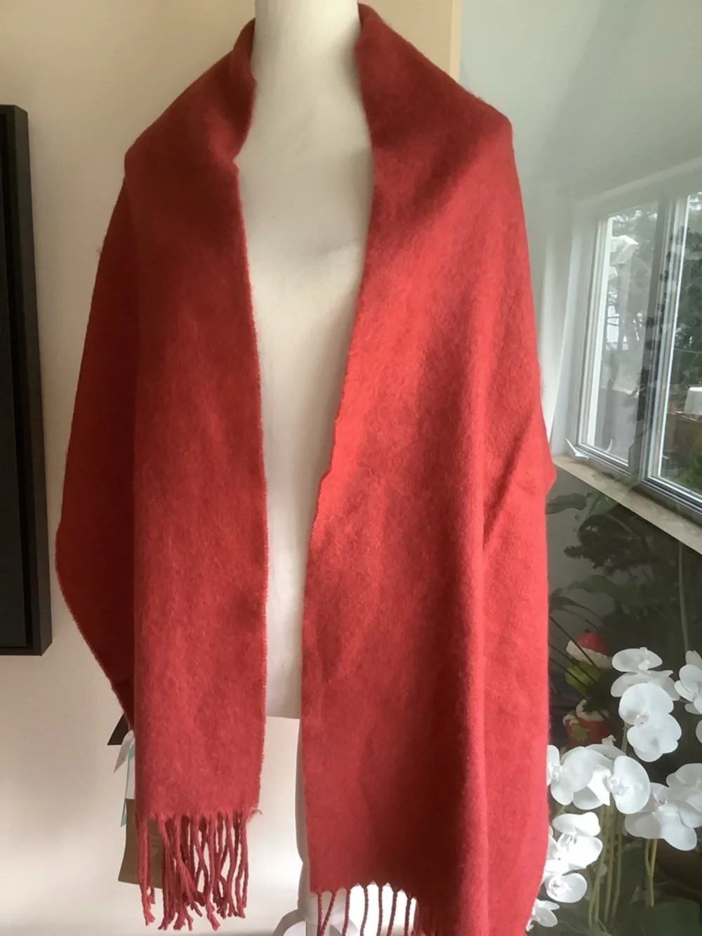 NWT Stitch Fix Red Ochre Fringed Scarf/ Wrap